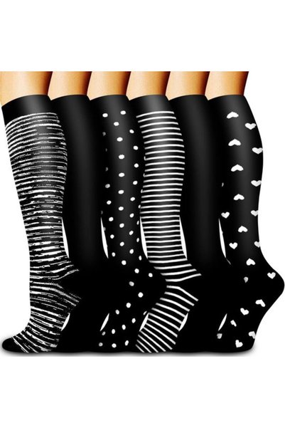 Morvena Picks Pachet de 6 perechi de șosete de compresie unisex pentru sport,...