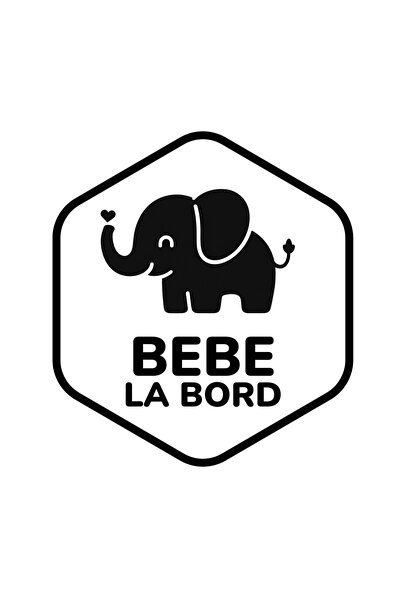 GAVIO Autocolant auto Bebeluș la bord, 16 cm - Elefant mic, Negru
