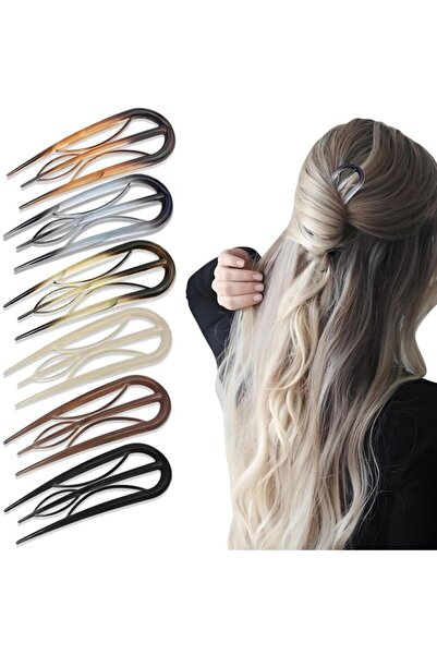 STARSTAR 6 Pieces French Hairpins – Retro Fork-Shaped U-Shaped Hairpins with ...