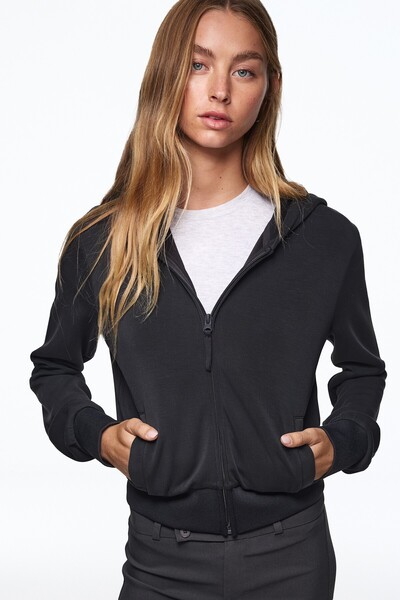 Bershka Fermuarlı kapüşonlu sweatshirt