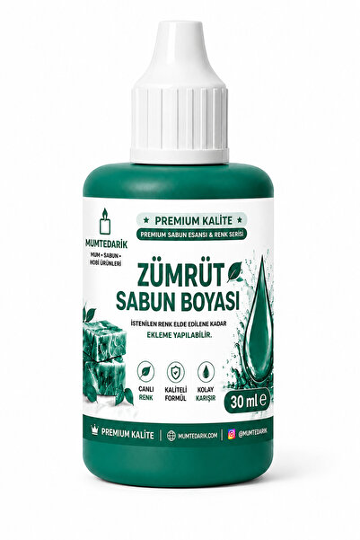 MUMTEDARİK Zümrüt Yeşili Sıvı Sabun Boyası 30 ml
