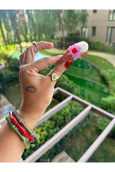 Xui Yeni Sezon Orta Boy Dondurma İcecream Figürlü Yan Toka/ İcecream Klipsli ...