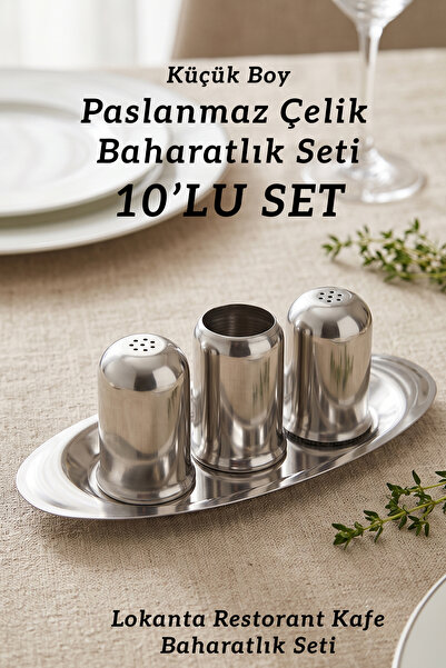 FİTHOME 10-Piece Small Size Stainless Steel Spice Rack Set with Tray Metal Sp...