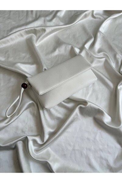 Mia Collection Simple Model Clutch Bag, Portfolio Bag, Handbag White