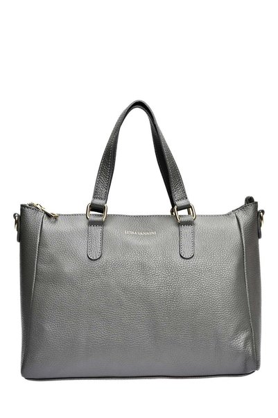 SimpleFind Luisa Vannini Geanta piele -Bettina-Gri,Geanta de mana piele natur...