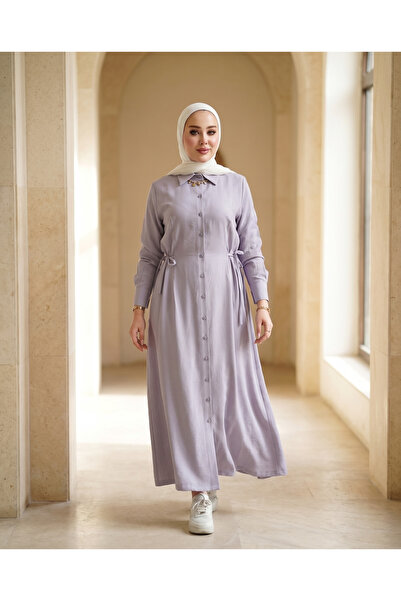 Verona-Gulf Cotton Tencel Fabric Dress with Buttons