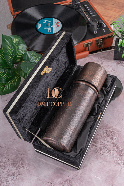DMT COPPER HOME 100% Handmade Copper Water Bottle Special Gift with Special B...