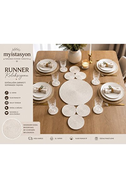 myistasyon "tarzınızı evinize yansıtın" Jüt, Hasır, Dekoratif Masa Örtüsü, Ru...