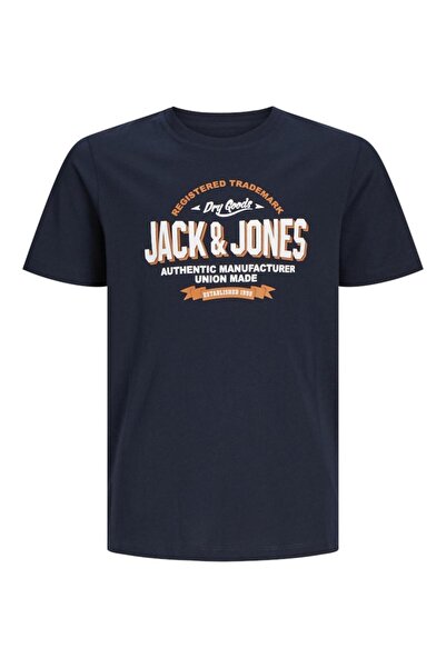 Jack & Jones Μπλούζα κοντομάνικη αγόρι "Oneck" μπλε-οργανικό βαμβάκι