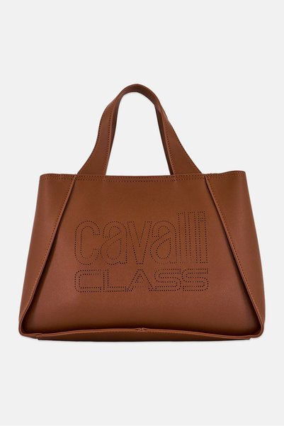 Cavalli Class Women Brand Logo Handbag, Brown