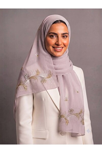 Veil Designer طرحه بوال طبقتين بتطريز ذهبي علي كامل الطرحه 190*60 لا توجد أيّ...