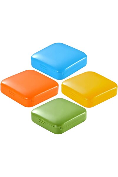 STARSTAR 4-piece portable double-compartment pill organizer set with sliding ...