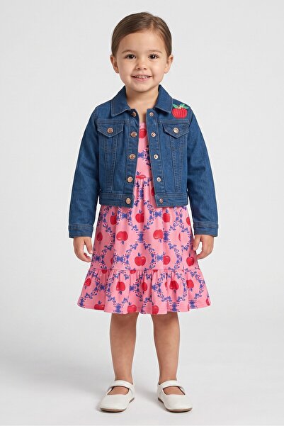 NANETTE LEPORE Toddlers Girl 2 Pieces Denim Jacket With Dress, Multicolor