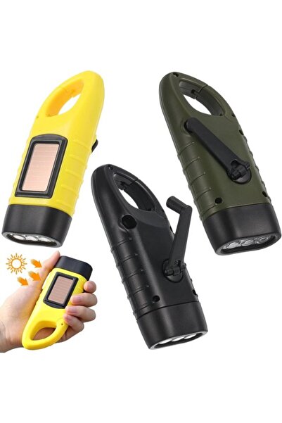 STARSTAR Flashlight 3 Pieces Emergency Kit Wind-Up Military Solar LED Squeeze...