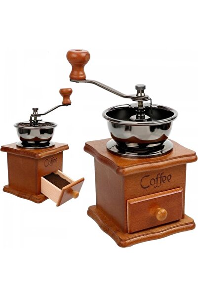 STARSTAR Coffee Grinder Brown Retro Manual Wooden Coffee Grinder Hand Crank P...