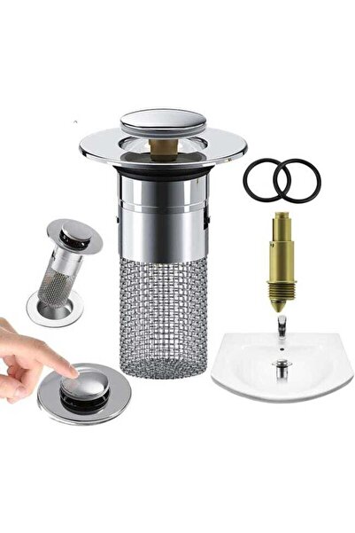 STARSTAR Universal spring-loaded drain plug with filter basket – suitable for...