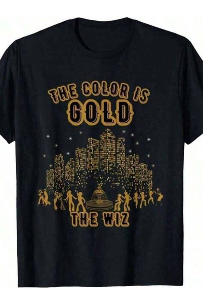 45 BPM Color Is Gold - Wiz Retro Graphic Casual-Shirt.