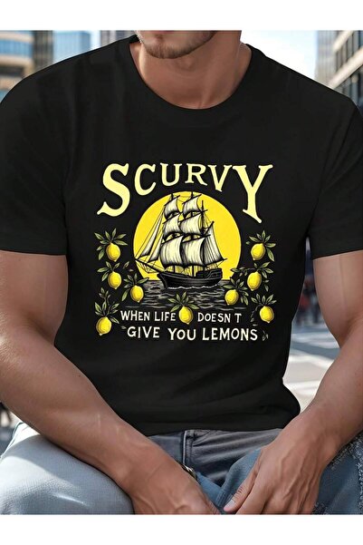 45 BPM Men's Retro Nautical Graphic Relaxed Fit Crew Neck Short Sleeves Featu...
