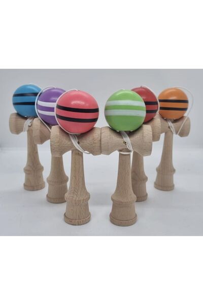 OEM Mini Kendama, 12 cm, joc de indemanare pentru copii, 7 ani+, Diferite Culori