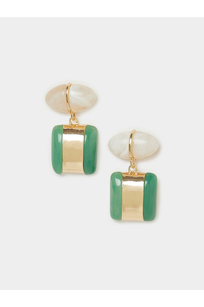 Styli Faux Pearl and Stone Drop Earrings