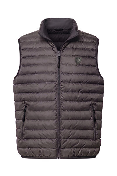 Les Canards Quilted Vest with high collar and applied logo, regular fit