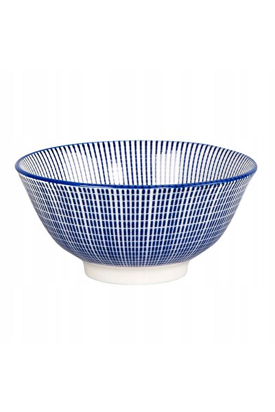 NO BRAND Set de 6 boluri NAVIA, de culoare bleumarin cu margine maro, 15 cm, ...