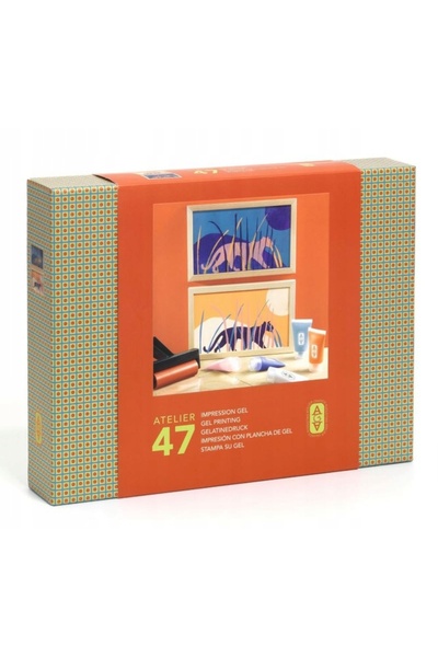 NO BRAND Set de artă Gel Printing AGA Atelier 47 Djeco pentru crearea de picturi