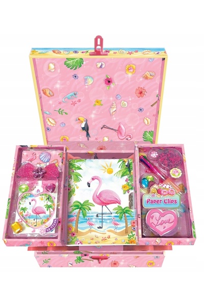 NO BRAND Cutie de amintiri cu accesorii și compartimente, Flaming