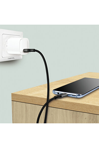 NO BRAND Cablu USB-C Încărcare Rapidă 240W 1m LogiLink PD 3.1 OLED E-Mark Negru