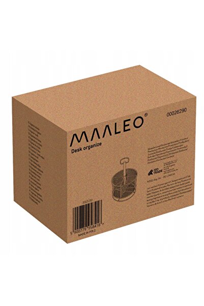 Maaleo Organizator de birou pentru creioane, mare, metalic, negru, rotativ, d...