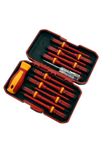 NO BRAND Șurubelnițe electrice izolate 1000V, set 13 piese
