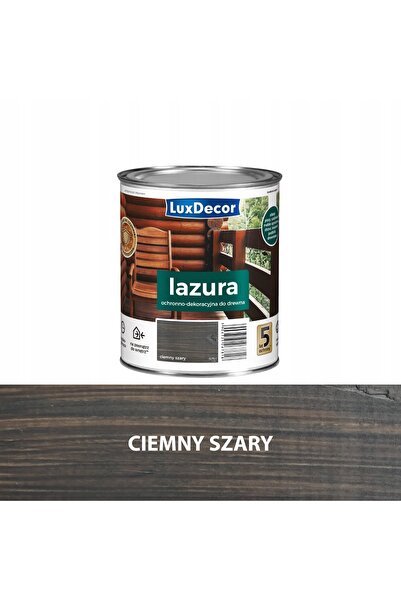 luxdecor LAZURA OCHRONNO-DECORATIVE PENTRU LEMN 2,2L GRI ÎNCHIS PENTRU GARDUR...