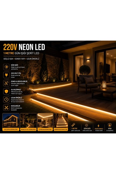220 VOLT NEON LED GÜN IŞIĞI