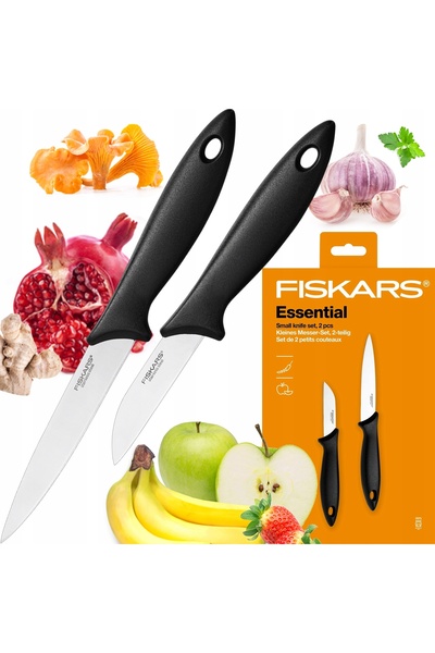 FiSKARS Set esențial de 5 cuțite de bucătărie (Cuțit de bucătar + Cuțit de cu...