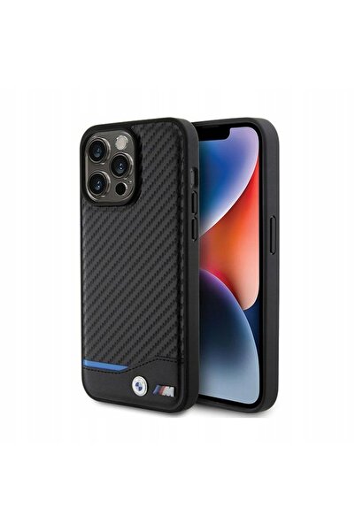BMW Husă pentru iPhone 15 Pro Max, Piele Carbon, Husă Originală Carbon