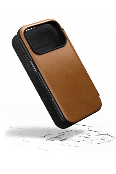NO BRAND Husă din piele Nomad cu MagSafe pentru iPhone 17 Pro, culoare Englis...