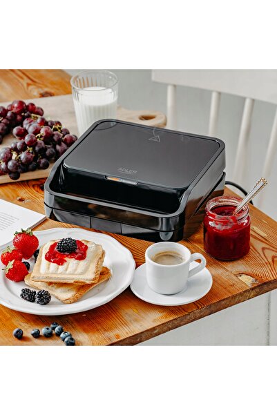Adler Europe APARAT DE PRĂJIT SANDVIȘURI 2 în 1 TOSTER GRILL PANINI cu strat ...