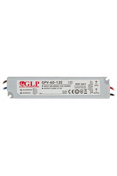 NO BRAND SURSA DE ALIMENTARE 12 V CC, 5 A, 60 W, LED, HERMETICĂ, CU IMPULSURI