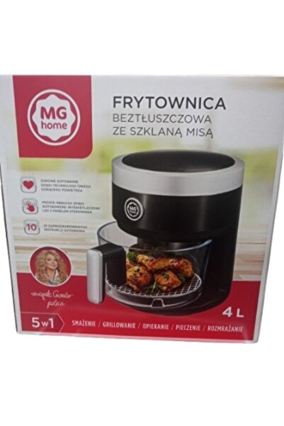 NO BRAND MG HOME 4 L Bol de sticlă 1400 W Negru Friteuză cu aer cald GESSLER