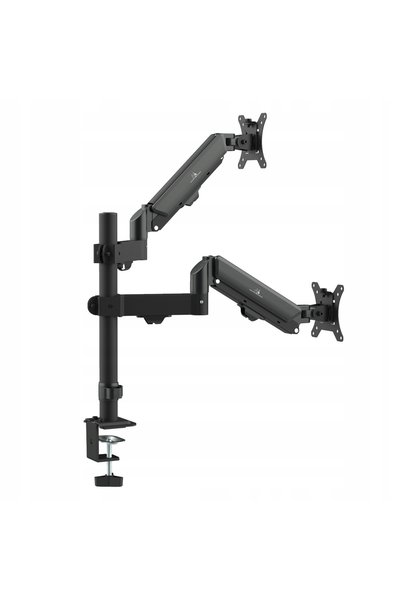 Maclean Suport de birou pentru 2 monitoare, reglabil, cu arc pe gaz, 17-32'',...
