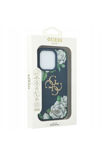 NO BRAND Husă Guess pentru iPhone 16 Pro cu design floral din piele ecologică