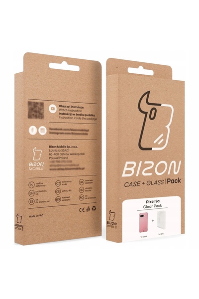 NO BRAND Husă + 2x folie de protecție Bison pentru Pixel 9a, husă flexibilă, ...