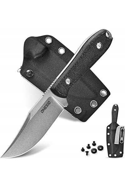 NO BRAND CUȚIT DE VÂNĂTOR CU LAMĂ D2, 7,8 CM, MICARTA, PENTRU CAMPING, SUPRAV...