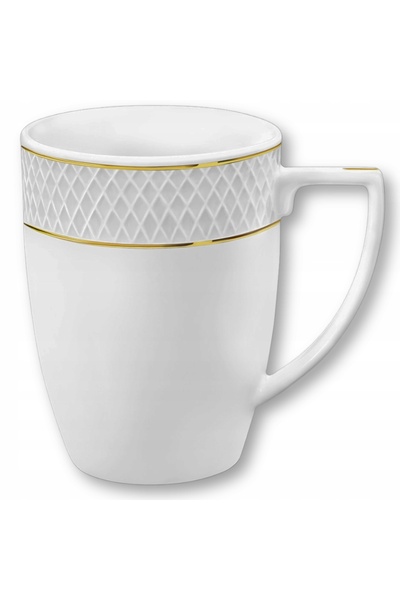 NO BRAND Cană mare din porțelan de 450 ml pentru cafea sau ceai Wilmax cu bor...