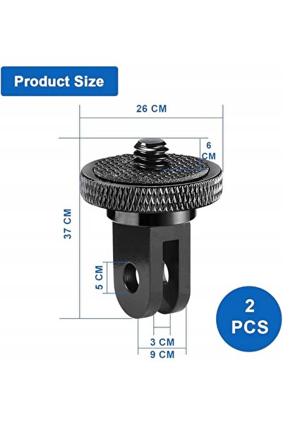 NO BRAND Adaptor de montare cameră din aluminiu 1/4 ", 2 bucăți, pentru GoPro...