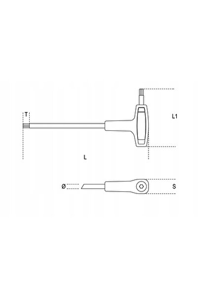 NO BRAND Cheie unghiulară Beta cu mâner tip T Torx T40, 97TTX/40
