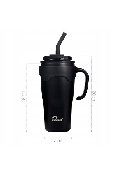 NO BRAND CANĂ TERMICĂ TERMOS CU PAIE ȘI MÂNER MAJESTIC SPORT JELLY 650 ml