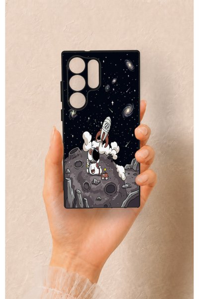 Vip Case Samsung S23 Ultra Compatible Space Astronaut Patterned Silicone Case