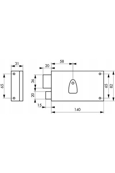 NO BRAND Carcasă de încuietoare montată la suprafață Thirard 140 x 82 mm