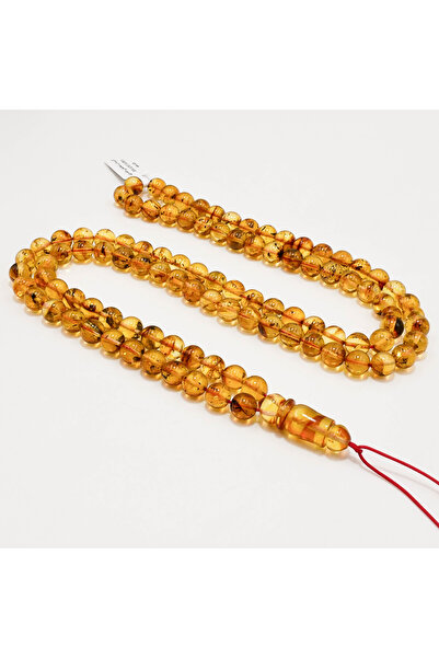 Generic Brand Natural Baltic Amber Hashari Rosary – 99 Beads 8.5mm Round Pray...